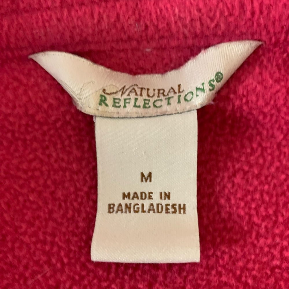 Natural Reflections Raspberry Red Fleece Zip Up Jacket Medium - Picture 10 of 11